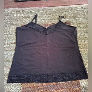 Avenue Black Lace Trim Camisole